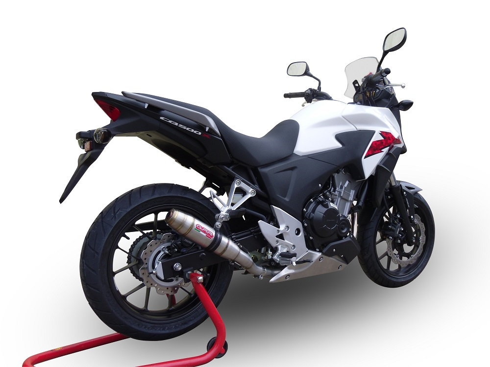 GPR auspuff kompatibel mit  Honda Cb 400 X 2019-2025, Deeptone Inox, Zugelassener legaler Slip-On-Auspuff mit Abe, einschließlich abnehmbarem DB-Killer und Verbindungsrohr 