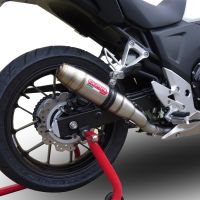 GPR auspuff kompatibel mit  Honda Cb 400 X 2019-2025, Deeptone Inox, Zugelassener legaler Slip-On-Auspuff mit Abe, einschließlich abnehmbarem DB-Killer und Verbindungsrohr 
