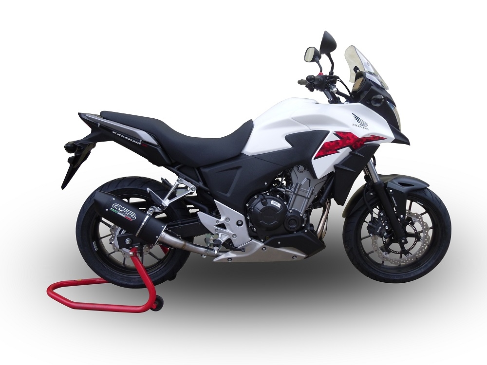 GPR auspuff kompatibel mit  Honda Cb 400 X 2013-2015, Furore Poppy, Zugelassener legaler Slip-On-Auspuff mit Abe, einschließlich abnehmbarem DB-Killer und Verbindungsrohr 