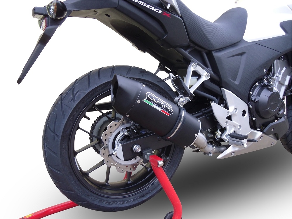 GPR auspuff kompatibel mit  Honda Cb 400 X 2016-2018, Furore Evo4 Nero, Zugelassener legaler Slip-On-Auspuff mit Abe, einschließlich abnehmbarem DB-Killer und Verbindungsrohr 