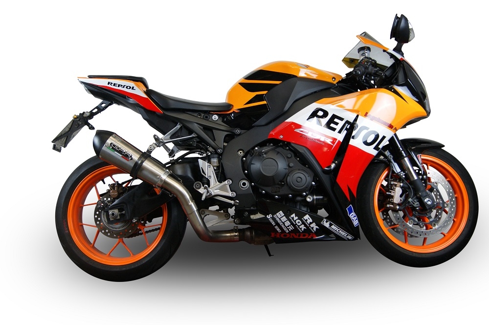 GPR auspuff kompatibel mit  Honda Cbr 1000 Rr 2014-2016, M3 Black Titanium, Rennauspuff, mit Verbindungsrohren, Artikel ohne Genehmigung 