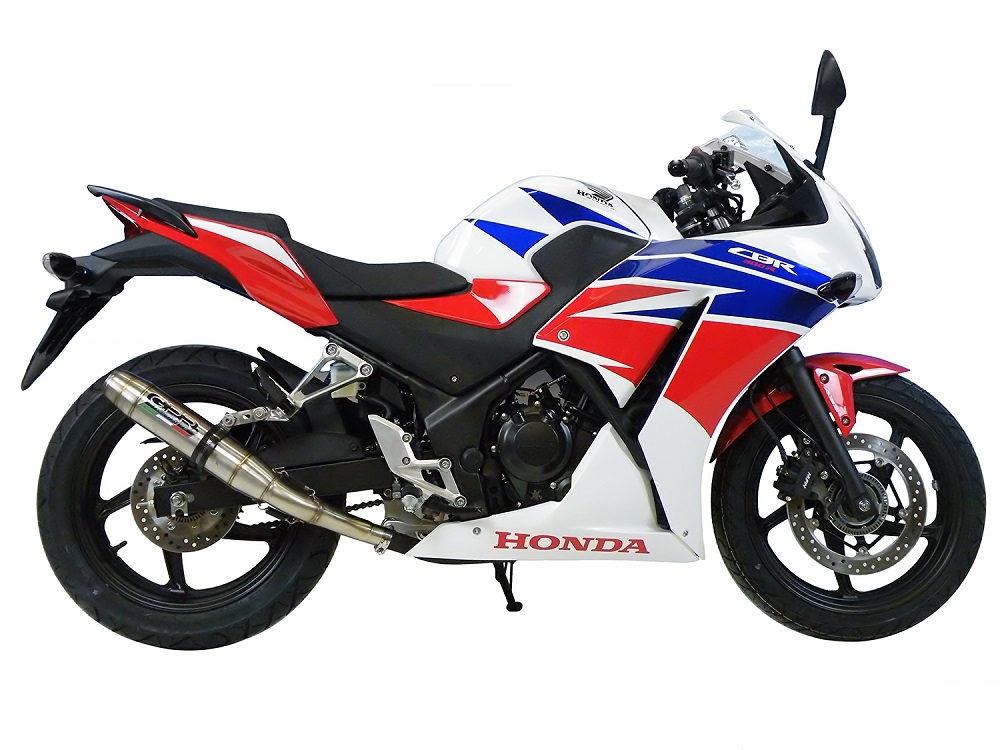 GPR auspuff kompatibel mit  Honda Cbr 300 R 2014-2016, Deeptone Inox, Rennauspuff, mit Verbindungsrohren, Artikel ohne Genehmigung 