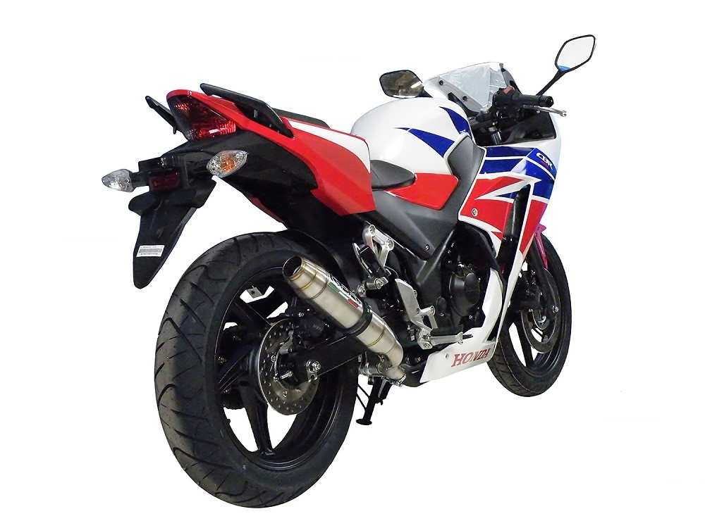 GPR auspuff kompatibel mit  Honda Cbr 300 R 2014-2016, Deeptone Inox, Rennauspuff, mit Verbindungsrohren, Artikel ohne Genehmigung 