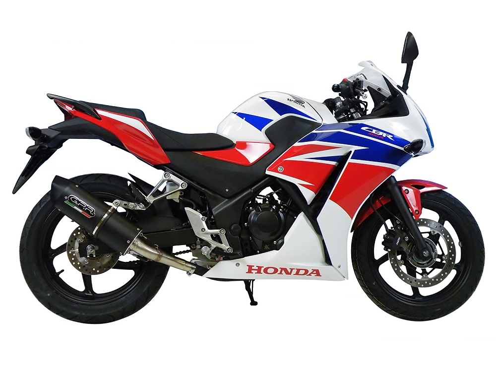 GPR auspuff kompatibel mit  Honda Cbr 300 R 2014-2016, Furore Nero, Rennauspuff, mit Verbindungsrohren, Artikel ohne Genehmigung 
