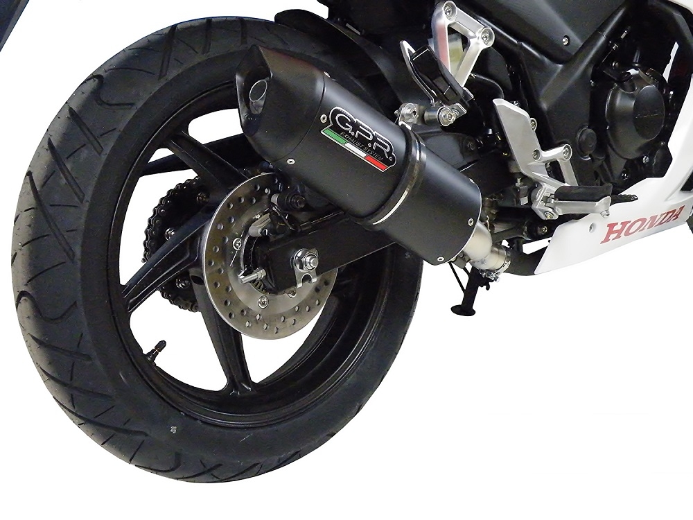 GPR auspuff kompatibel mit  Honda Cbr 300 R 2014-2016, Furore Nero, Rennauspuff, mit Verbindungsrohren, Artikel ohne Genehmigung 