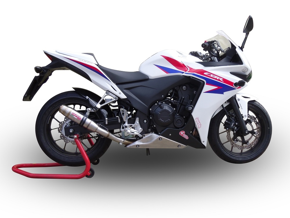 GPR auspuff kompatibel mit  Honda Cbr 500 R 2012-2016, Deeptone Inox, Rennauspuff, mit Verbindungsrohren, Artikel ohne Genehmigung 