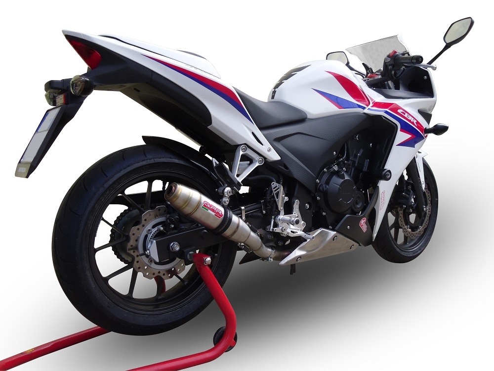 GPR auspuff kompatibel mit  Honda Cbr 500 R 2012-2016, Deeptone Inox, Rennauspuff, mit Verbindungsrohren, Artikel ohne Genehmigung 