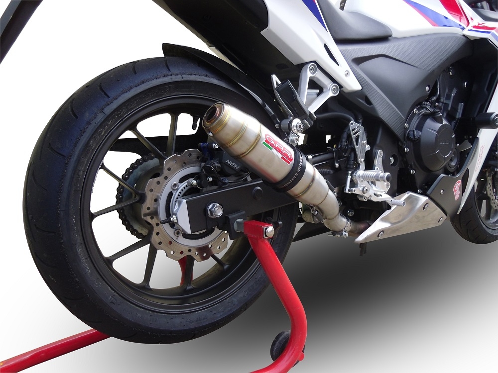 GPR auspuff kompatibel mit  Honda Cbr 500 R 2012-2016, Deeptone Inox, Rennauspuff, mit Verbindungsrohren, Artikel ohne Genehmigung 