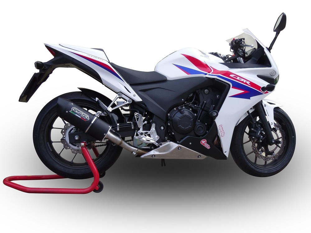GPR auspuff kompatibel mit  Honda Cbr 500 R 2012-2016, Furore Nero, Rennauspuff, mit Verbindungsrohren, Artikel ohne Genehmigung 
