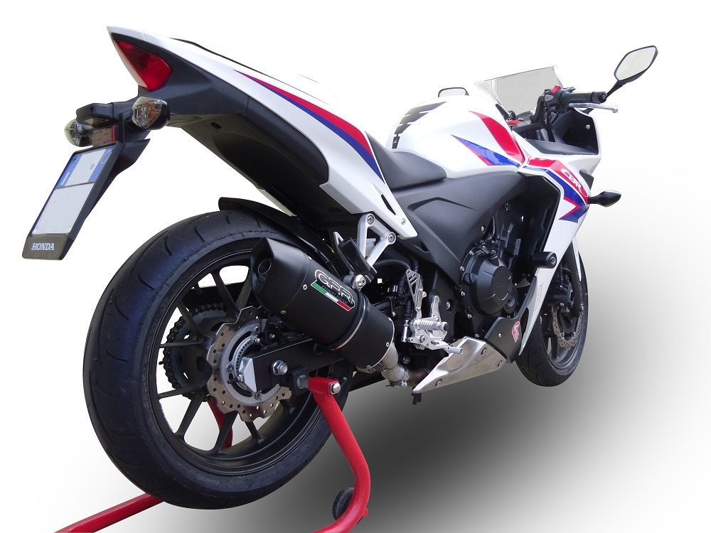 GPR auspuff kompatibel mit  Honda Cbr 500 R 2012-2016, Furore Nero, Rennauspuff, mit Verbindungsrohren, Artikel ohne Genehmigung 