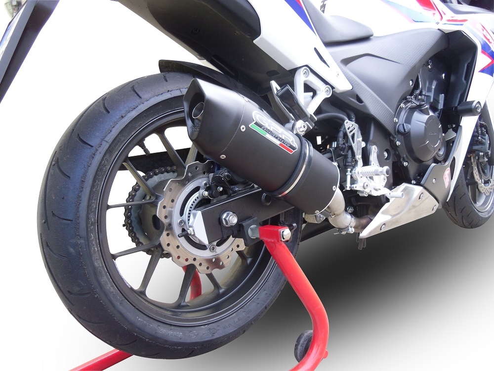GPR auspuff kompatibel mit  Honda Cbr 500 R 2012-2016, Furore Nero, Rennauspuff, mit Verbindungsrohren, Artikel ohne Genehmigung 