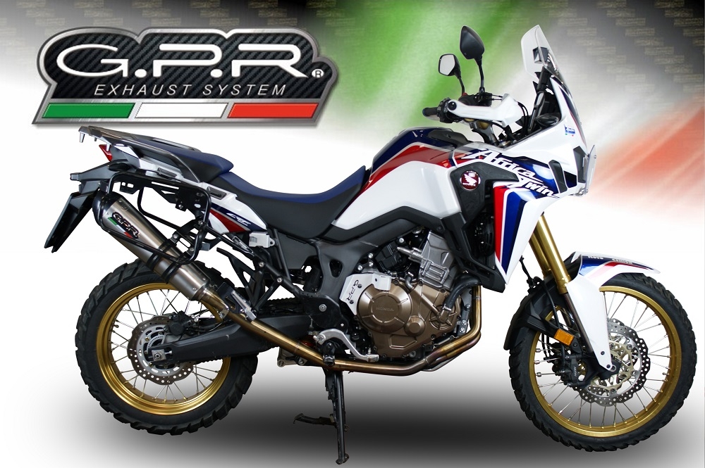 GPR auspuff kompatibel mit  Honda Crf 1000 L Africa Twin 2015-2017, New Grand Prix Evo Titanium, Zugelassener legaler Slip-On-Auspuff mit Abe, einschließlich abnehmbarem DB-Killer und Verbindungsrohr 