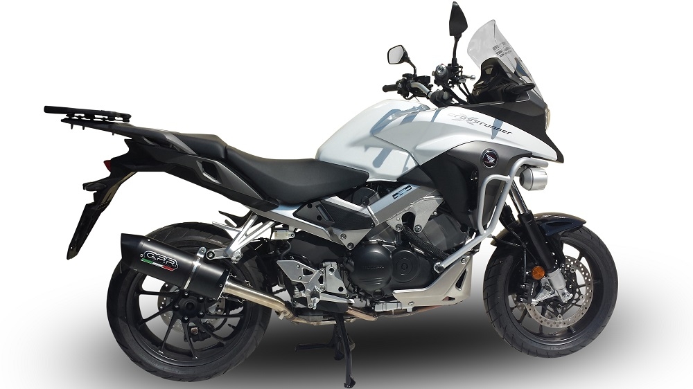 GPR auspuff kompatibel mit  Honda Crossrunner 800 Vfr 800 X 2017-2020, Furore Evo4 Nero, Zugelassener legaler Slip-On-Auspuff mit Abe, einschließlich abnehmbarem DB-Killer und Verbindungsrohr 