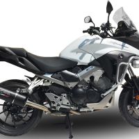 GPR auspuff kompatibel mit  Honda Crossrunner 800 Vfr 800 X 2017-2020, Furore Evo4 Nero, Zugelassener legaler Slip-On-Auspuff mit Abe, einschließlich abnehmbarem DB-Killer und Verbindungsrohr 
