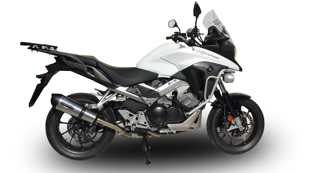 GPR auspuff kompatibel mit  Honda Crossrunner 800 Vfr 800 X 2017-2020, New Grand Prix Evo Titanium, Zugelassener legaler Slip-On-Auspuff mit Abe, einschließlich abnehmbarem DB-Killer und Verbindungsrohr 