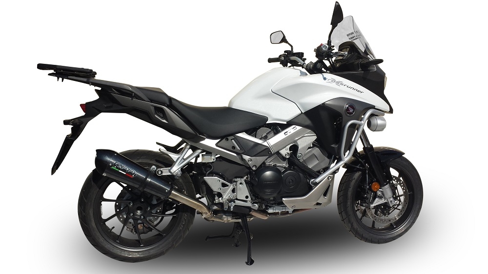 GPR auspuff kompatibel mit  Honda Crossrunner 800 Vfr 800 X 2011-2014, New Grand Prix Evo Poppy, Zugelassener legaler Slip-On-Auspuff mit Abe, einschließlich abnehmbarem DB-Killer und Verbindungsrohr 