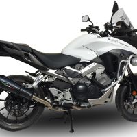 GPR auspuff kompatibel mit  Honda Crossrunner 800 Vfr 800 X 2011-2014, New Grand Prix Evo Poppy, Zugelassener legaler Slip-On-Auspuff mit Abe, einschließlich abnehmbarem DB-Killer und Verbindungsrohr 