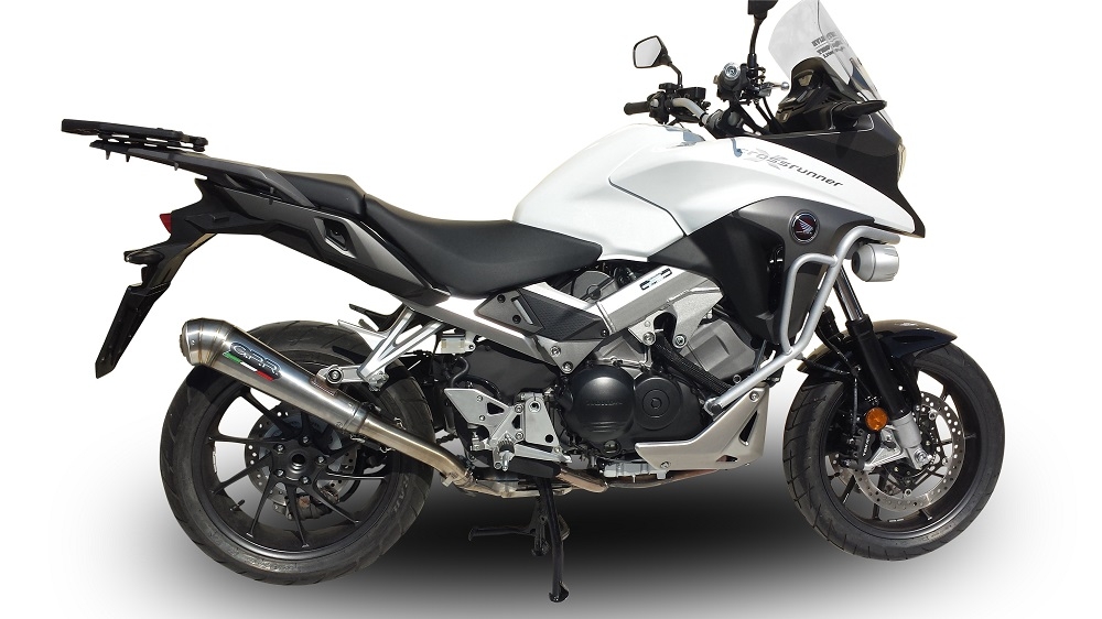 GPR auspuff kompatibel mit  Honda Crossrunner 800 Vfr 800 X 2017-2020, Powercone Evo, Zugelassener legaler Slip-On-Auspuff mit Abe, einschließlich abnehmbarem DB-Killer und Verbindungsrohr 