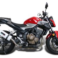 GPR auspuff kompatibel mit  Honda Cb 500 F 2019-2020, Albus Evo4, Zugelassener legaler Slip-On-Auspuff mit Abe, einschließlich abnehmbarem DB-Killer und Verbindungsrohr 