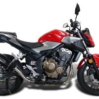 GPR auspuff kompatibel mit  Honda Cb 500 F 2016-2018, Furore Evo4 Nero, Zugelassener legaler Slip-On-Auspuff mit Abe, einschließlich abnehmbarem DB-Killer und Verbindungsrohr 