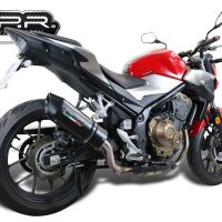 GPR auspuff kompatibel mit  Honda Cb 500 F 2016-2018, Furore Evo4 Nero, Zugelassener legaler Slip-On-Auspuff mit Abe, einschließlich abnehmbarem DB-Killer und Verbindungsrohr 
