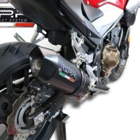 GPR auspuff kompatibel mit  Honda Cb 500 F 2019-2020, Furore Evo4 Nero, Zugelassener legaler Slip-On-Auspuff mit Abe, einschließlich abnehmbarem DB-Killer und Verbindungsrohr 