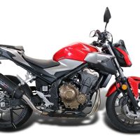 GPR auspuff kompatibel mit  Honda Cb 500 F 2021-2025, New Grand Prix Evo Black Titanium, Zugelassener legaler Slip-On-Auspuff mit Abe, einschließlich abnehmbarem DB-Killer und Verbindungsrohr 