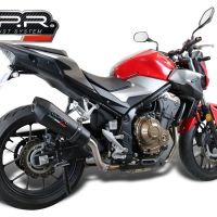 GPR auspuff kompatibel mit  Honda Cb 500 F 2021-2025, New Grand Prix Evo Black Titanium, Zugelassener legaler Slip-On-Auspuff mit Abe, einschließlich abnehmbarem DB-Killer und Verbindungsrohr 