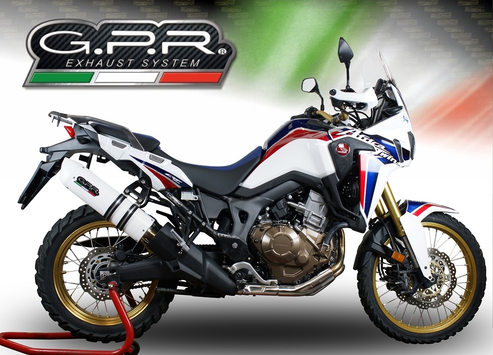 GPR auspuff kompatibel mit  Honda Crf 1000 L Africa Twin 2018-2020, Albus Evo4, Zugelassener legaler Slip-On-Auspuff mit Abe, einschließlich abnehmbarem DB-Killer und Verbindungsrohr 
