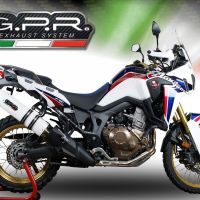GPR auspuff kompatibel mit  Honda Crf 1000 L Africa Twin 2018-2020, Albus Evo4, Zugelassener legaler Slip-On-Auspuff mit Abe, einschließlich abnehmbarem DB-Killer und Verbindungsrohr 