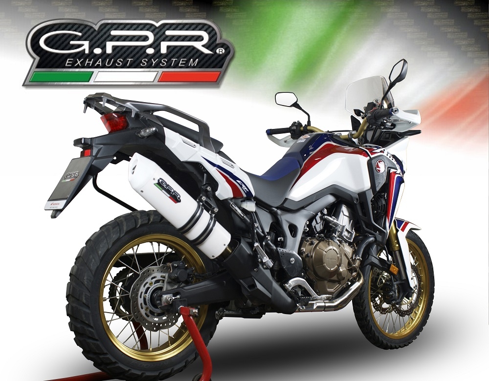 GPR auspuff kompatibel mit  Honda Crf 1000 L Africa Twin 2018-2020, Albus Evo4, Zugelassener legaler Slip-On-Auspuff mit Abe, einschließlich abnehmbarem DB-Killer und Verbindungsrohr 
