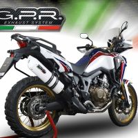 GPR auspuff kompatibel mit  Honda Crf 1000 L Africa Twin 2018-2020, Albus Evo4, Zugelassener legaler Slip-On-Auspuff mit Abe, einschließlich abnehmbarem DB-Killer und Verbindungsrohr 