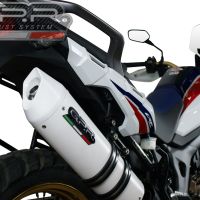 GPR auspuff kompatibel mit  Honda Crf 1000 L Africa Twin 2015-2017, Albus Ceramic, Zugelassener legaler Slip-On-Auspuff mit Abe, einschließlich abnehmbarem DB-Killer und Verbindungsrohr 