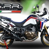 GPR auspuff kompatibel mit  Honda Crf 1000 L Africa Twin Adventure Sport 2018-2020, Furore Evo4 Nero, Zugelassener legaler Slip-On-Auspuff mit Abe, einschließlich abnehmbarem DB-Killer und Verbindungsrohr 