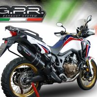 GPR auspuff kompatibel mit  Honda Crf 1000 L Africa Twin Adventure Sport 2018-2020, Furore Evo4 Nero, Zugelassener legaler Slip-On-Auspuff mit Abe, einschließlich abnehmbarem DB-Killer und Verbindungsrohr 