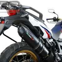 GPR auspuff kompatibel mit  Honda Crf 1000 L Africa Twin 2015-2017, Furore Nero, Zugelassener legaler Slip-On-Auspuff mit Abe, einschließlich abnehmbarem DB-Killer und Verbindungsrohr 