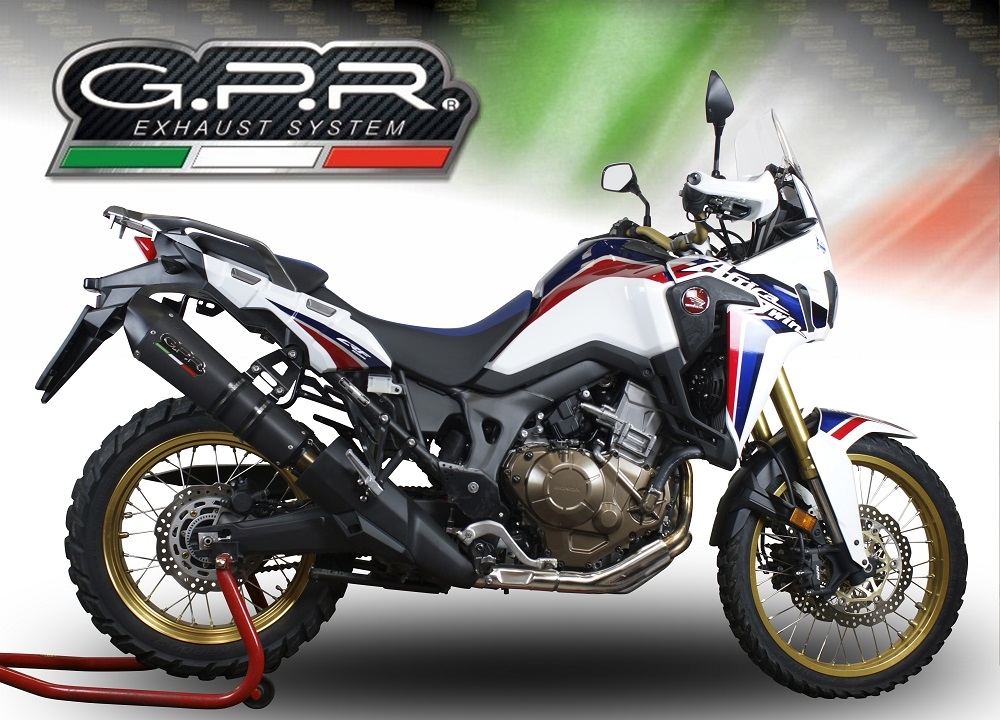 GPR auspuff kompatibel mit  Honda Crf 1000 L Africa Twin 2015-2017, New Grand Prix Evo Black Titanium, Zugelassener legaler Slip-On-Auspuff mit Abe, einschließlich abnehmbarem DB-Killer und Verbindungsrohr 