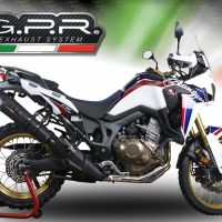 GPR auspuff kompatibel mit  Honda Crf 1000 L Africa Twin 2015-2017, New Grand Prix Evo Black Titanium, Zugelassener legaler Slip-On-Auspuff mit Abe, einschließlich abnehmbarem DB-Killer und Verbindungsrohr 