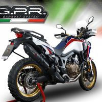 GPR auspuff kompatibel mit  Honda Crf 1000 L Africa Twin 2015-2017, New Grand Prix Evo Black Titanium, Zugelassener legaler Slip-On-Auspuff mit Abe, einschließlich abnehmbarem DB-Killer und Verbindungsrohr 
