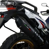 GPR auspuff kompatibel mit  Honda Crf 1000 L Africa Twin 2015-2017, New Grand Prix Evo Black Titanium, Zugelassener legaler Slip-On-Auspuff mit Abe, einschließlich abnehmbarem DB-Killer und Verbindungsrohr 