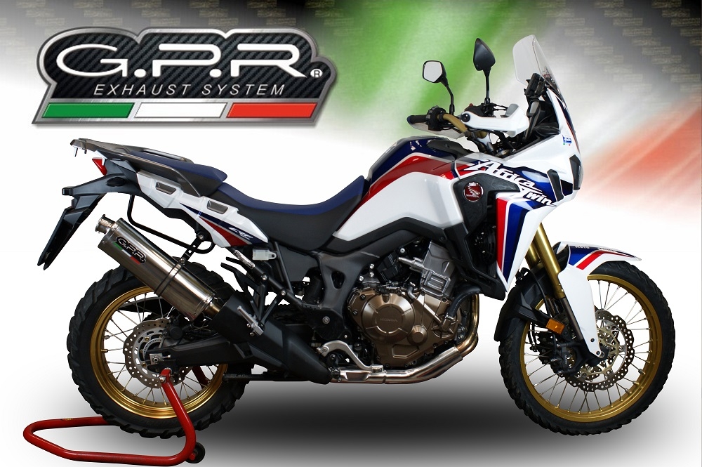 GPR auspuff kompatibel mit  Honda Crf 1000 L Africa Twin Adventure Sport 2018-2020, Trioval, Zugelassener legaler Slip-On-Auspuff mit Abe, einschließlich abnehmbarem DB-Killer und Verbindungsrohr 