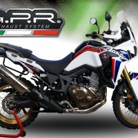 GPR auspuff kompatibel mit  Honda Crf 1000 L Africa Twin Adventure Sport 2018-2020, Trioval, Zugelassener legaler Slip-On-Auspuff mit Abe, einschließlich abnehmbarem DB-Killer und Verbindungsrohr 
