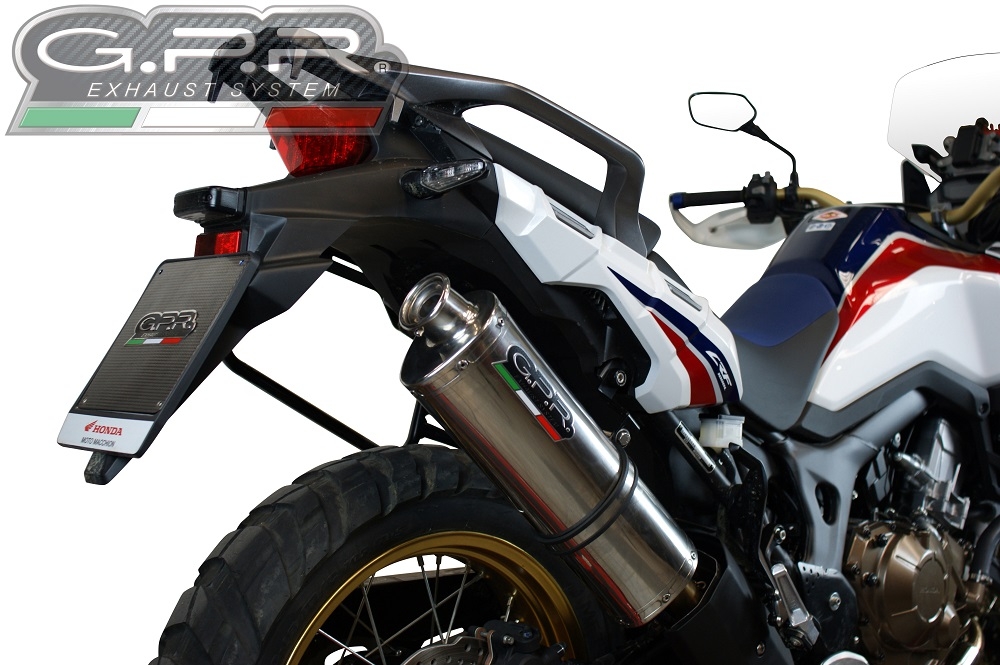 GPR auspuff kompatibel mit  Honda Crf 1000 L Africa Twin Adventure Sport 2018-2020, Trioval, Zugelassener legaler Slip-On-Auspuff mit Abe, einschließlich abnehmbarem DB-Killer und Verbindungsrohr 