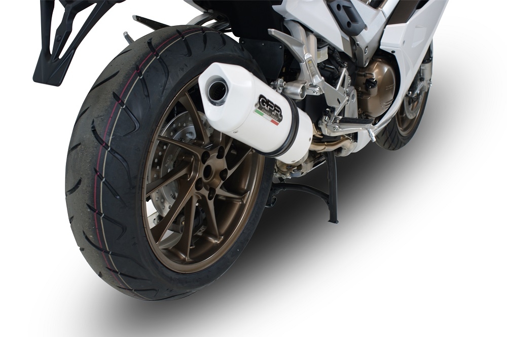 GPR auspuff kompatibel mit  Honda Vfr 800 F 2014-2016, Albus Ceramic, Zugelassener legaler Slip-On-Auspuff mit Abe, einschließlich abnehmbarem DB-Killer und Verbindungsrohr 