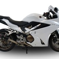 GPR auspuff kompatibel mit  Honda Vfr 800 F 2014-2016, Furore Nero, Zugelassener legaler Slip-On-Auspuff mit Abe, einschließlich abnehmbarem DB-Killer und Verbindungsrohr 