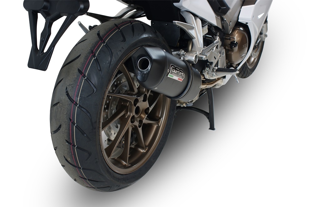 GPR auspuff kompatibel mit  Honda Vfr 800 F 2014-2016, Furore Nero, Zugelassener legaler Slip-On-Auspuff mit Abe, einschließlich abnehmbarem DB-Killer und Verbindungsrohr 