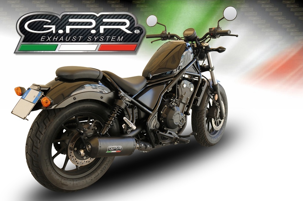 GPR auspuff kompatibel mit  Honda Cmx 500 Rebel 2021-2023, Ghisa , Zugelassener legaler Slip-On-Auspuff mit Abe, einschließlich abnehmbarem DB-Killer und Verbindungsrohr 