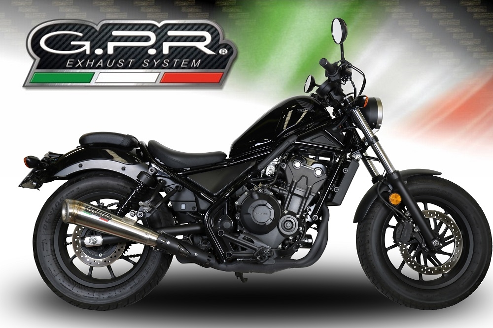 GPR auspuff kompatibel mit  Honda Cmx 500 Rebel 2021-2023, Powercone Evo, Zugelassener legaler Slip-On-Auspuff mit Abe, einschließlich abnehmbarem DB-Killer und Verbindungsrohr 