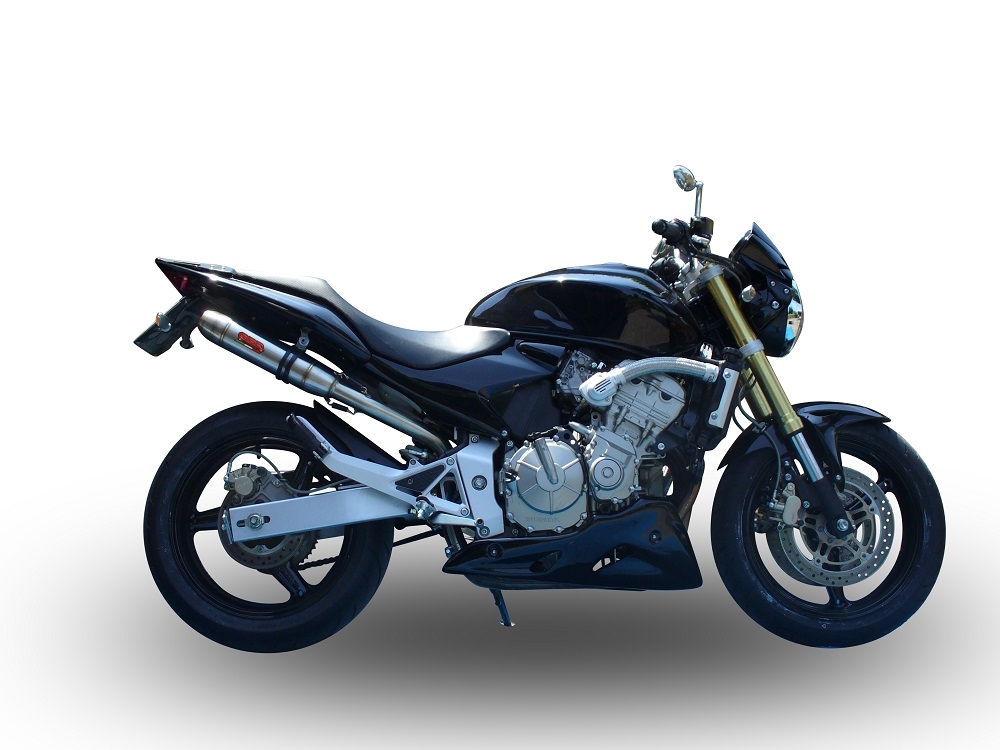 GPR auspuff kompatibel mit  Honda Hornet Cb 600 F 2003-2006, Deeptone Inox, Zugelassener legaler Slip-On-Auspuff mit Abe, einschließlich abnehmbarem DB-Killer,katakysator und Verbindungsrohr 