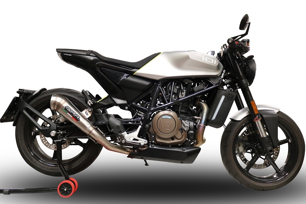 GPR auspuff kompatibel mit  Husqvarna Svartpilen 701 2018-2020, Powercone Evo, Zugelassener legaler Slip-On-Auspuff mit Abe, einschließlich abnehmbarem DB-Killer und Verbindungsrohr 